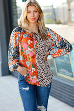 Load image into Gallery viewer, Make it Happen Rust/Taupe Patchwork Color Block Top