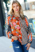 Load image into Gallery viewer, Make it Happen Rust/Taupe Patchwork Color Block Top