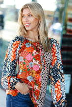 Load image into Gallery viewer, Make it Happen Rust/Taupe Patchwork Color Block Top