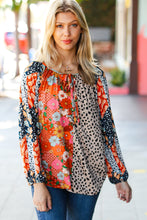 Load image into Gallery viewer, Make it Happen Rust/Taupe Patchwork Color Block Top