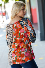 Load image into Gallery viewer, Make it Happen Rust/Taupe Patchwork Color Block Top