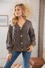 Load image into Gallery viewer, Brunette Bold &amp; Classy Cable Knit Crop Cardigan