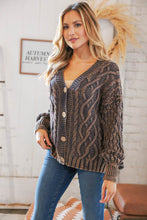 Load image into Gallery viewer, Brunette Bold &amp; Classy Cable Knit Crop Cardigan