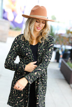 Load image into Gallery viewer, Weekend Envy Olive Animal Print Open Cardigan
