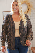 Load image into Gallery viewer, Brunette Bold &amp; Classy Cable Knit Crop Cardigan