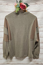 Load image into Gallery viewer, Chestnut Waffle Patchwork Dolman Sleeve Top