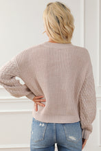 Load image into Gallery viewer, Parchment Cable Knit Sleeve Sweater