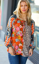 Load image into Gallery viewer, Make it Happen Rust/Taupe Patchwork Color Block Top