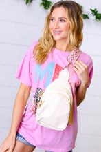 Load image into Gallery viewer, accessor One Size Fits All Cream Vegan Leather Designer Strap Lined Sling