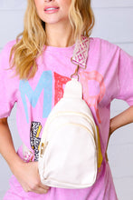 Load image into Gallery viewer, accessor One Size Fits All Cream Vegan Leather Designer Strap Lined Sling