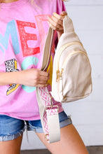 Load image into Gallery viewer, accessor One Size Fits All Cream Vegan Leather Designer Strap Lined Sling