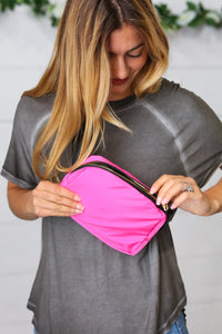 accessor One Size Fits All Hot Pink Nylon Zipper Buckle Belt Sling