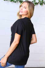 Load image into Gallery viewer, Black Cotton COWBOY Longhorn Graphic Tee