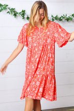 Load image into Gallery viewer, Coral Floral Button Down Midi Dress