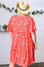 Load image into Gallery viewer, Coral Floral Button Down Midi Dress