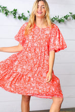 Load image into Gallery viewer, Coral Floral Button Down Midi Dress