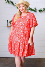 Load image into Gallery viewer, Coral Floral Button Down Midi Dress