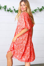 Load image into Gallery viewer, Coral Floral Button Down Midi Dress