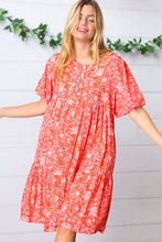 Load image into Gallery viewer, Coral Floral Button Down Midi Dress