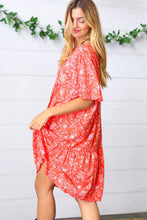 Load image into Gallery viewer, Coral Floral Button Down Midi Dress