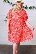 Load image into Gallery viewer, Coral Floral Button Down Midi Dress
