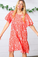 Load image into Gallery viewer, Coral Floral Button Down Midi Dress