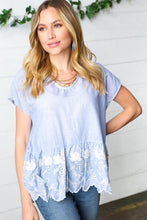 Load image into Gallery viewer, Cotton Floral Embroidered Yarn Dye Pin Stripe Blouse