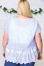 Load image into Gallery viewer, Cotton Floral Embroidered Yarn Dye Pin Stripe Blouse