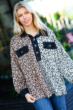 Load image into Gallery viewer, Fun Days Ahead Camel Leopard Color Block Button Down Pullover