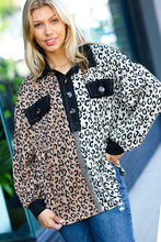 Load image into Gallery viewer, Fun Days Ahead Camel Leopard Color Block Button Down Pullover