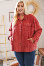 Load image into Gallery viewer, LT Rust Ribbed Cotton Oversized Corduroy Frayed Shacket