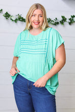 Load image into Gallery viewer, Mint Boho Embroidered Dolman Top