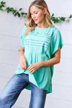 Load image into Gallery viewer, Mint Boho Embroidered Dolman Top