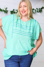 Load image into Gallery viewer, Mint Boho Embroidered Dolman Top
