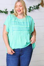 Load image into Gallery viewer, Mint Boho Embroidered Dolman Top