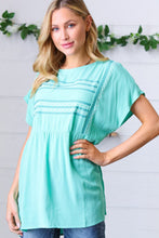 Load image into Gallery viewer, Mint Boho Embroidered Dolman Top