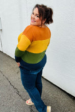 Load image into Gallery viewer, Olive &amp; Mustard Color Block Hacci Top