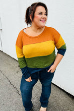 Load image into Gallery viewer, Olive &amp; Mustard Color Block Hacci Top