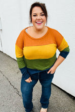 Load image into Gallery viewer, Olive &amp; Mustard Color Block Hacci Top