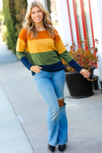 Load image into Gallery viewer, Olive &amp; Mustard Color Block Hacci Top