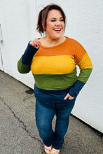 Load image into Gallery viewer, Olive &amp; Mustard Color Block Hacci Top