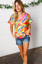 Load image into Gallery viewer, Watercolor Paint Strokes V Neck Top