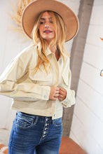 Load image into Gallery viewer, Taupe Cotton Twill Drop Shoulder Button Jacket