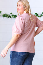 Load image into Gallery viewer, Baby Pink Puff Sleeve Two Tone Sweater Top