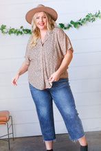 Load image into Gallery viewer, Cheetah Animal Print Collared V Neck Woven Dolman Top