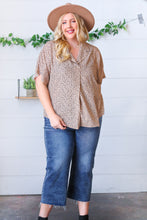 Load image into Gallery viewer, Cheetah Animal Print Collared V Neck Woven Dolman Top