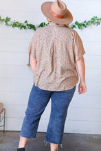 Load image into Gallery viewer, Cheetah Animal Print Collared V Neck Woven Dolman Top