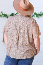 Load image into Gallery viewer, Cheetah Animal Print Collared V Neck Woven Dolman Top