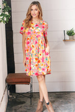 Load image into Gallery viewer, Coral Floral Babydoll Fit and Flare Dress