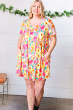 Load image into Gallery viewer, Coral Floral Babydoll Fit and Flare Dress